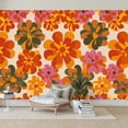 thumbnail image 7 of Wallpaper Seamless 70s retro floral vintage daisy flowers Peel and Stick Wall Murals 100"H x 144"W Removable PVC Wall Paper Self-Adhesive Wall Paintings Art Decor for Bedroom Living Room, 7 of 7