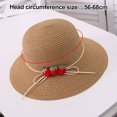 thumbnail image 2 of 56-58 cm circunferencia del sombrero sombrero de paja femenino lindo fresa sombrero de ala grande para el sol sombrero de verano protector solar sombrero de pescador, 2 of 5