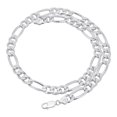 thumbnail image 4 of 9.5mm Large .925 Sterling Silver Diamond-Cut Flat Figaro Chain Necklace, 30 inches + Gift Box, 4 of 7