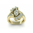 thumbnail image 2 of 3Ct Marquise Cut White Diamond VS1 14k Gold Finish Women Cluster Engagement Ring, 2 of 3