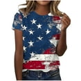 thumbnail image 2 of Blczomt Patriotic Womens Tops Short Sleeve T Shirts Red 4th of July Summer Independence Day Womens Shirts Casual, 2 of 4