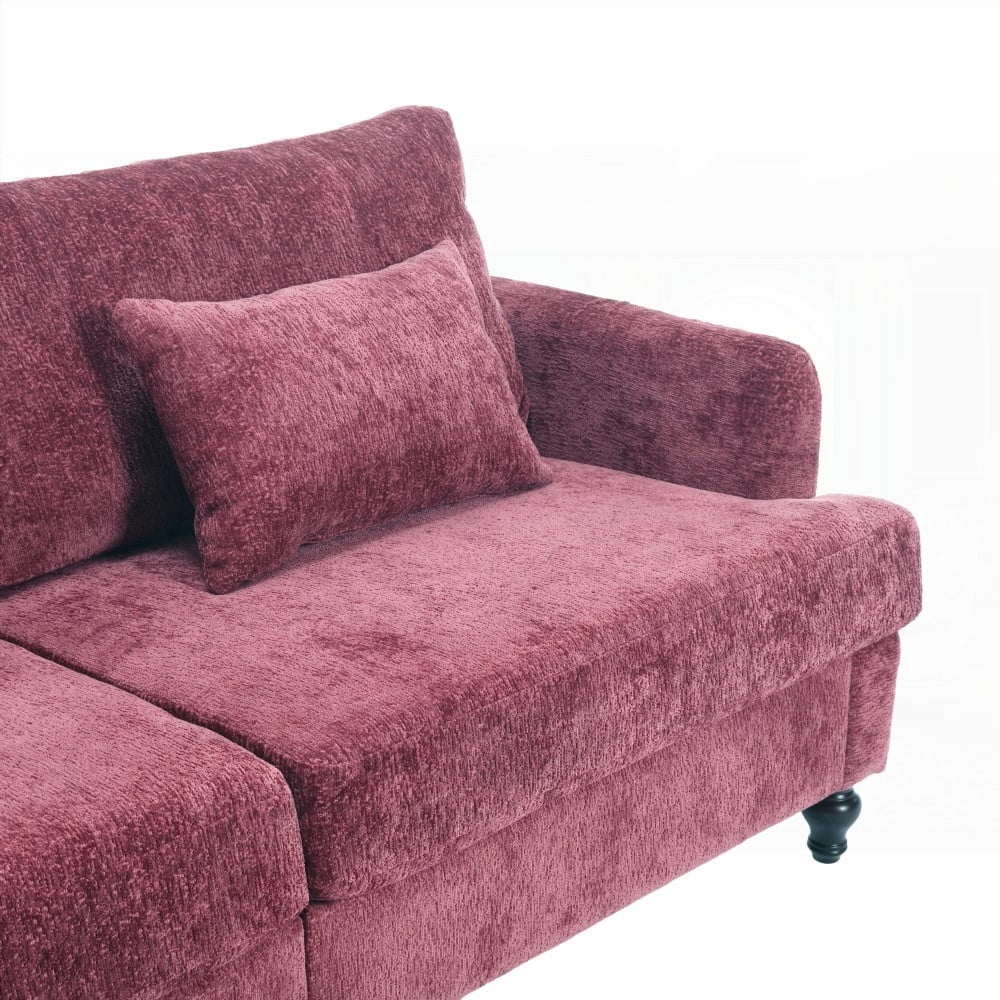 Chenille Fabric Loveseat Sofa - Sturdy & Breathable, 2-Seat for Living Room