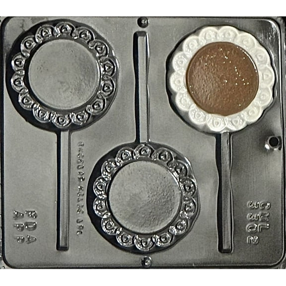 3302 Plain Pop Scalloped Lollipop Chocolate Candy Mold