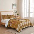 thumbnail image 5 of Quilts Queen Size Bedding Set, Christmas Elk Lightweight Quilted Comforter, Xmas Ball Botanical Brown Checked Polka Dot Soft Reversible Bedspread Coverlet with Pillow Covers for All Season, 90" x 96", 5 of 9