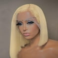 thumbnail image 3 of Blonde Bob Wig Human Hair 13X4 Lace Front Wigs Pre Plucked Bleached Knots 613 Lace Front Wig Human Hair Straight Short Bob Wigs Human Hair Lace Frontal Wigs for Women (12inch), 3 of 6