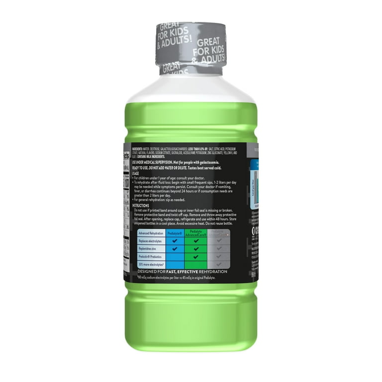 Pedialyte Electrolyte Drink Kiwi Berry Mist 1 Liter with 3x