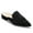 Black Suede, variant on Women Pointed Toe Slip on Mules Comfortable Low Chunky Heel Loafer Shoes Daily Dress Backless Pumps Size 5 Snake Print