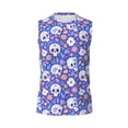 thumbnail image 6 of Lsque flower Skull cartoon Print Men's Cotton Blend Sleeveless Muscle Shirts (S-3XL)- Moisture Wicking, Odor Protection, UPF 30+,3X-Large, 6 of 8