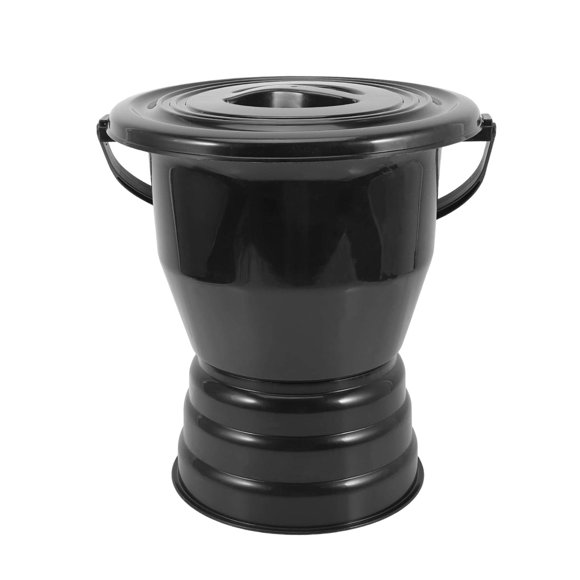 Tachiuwa Spittoon with Lid and Handle Portable Urine Pot for Home Bedroom Female Male Black