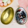 thumbnail image 2 of Painted Eggshell Style tin Box for Easter Metal Cookie Tins Easter Egg Shaped Metal Tins Candy Box Jewelry Canister for Spring Easter Holiday Party Supplies, 2 of 6
