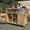 Natural + Fir Wood + Stainless Steel+1, variant on Outdoor Kitchen Island Rolling Bar Cart Solid Wood Stainless Steel Top Dark Brown