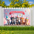 thumbnail image 2 of Cat Theme Banner Decorative Design Party Backdrop for Kids Birthday Celebration Indoor Decoration Photo Shoot, 2 of 8