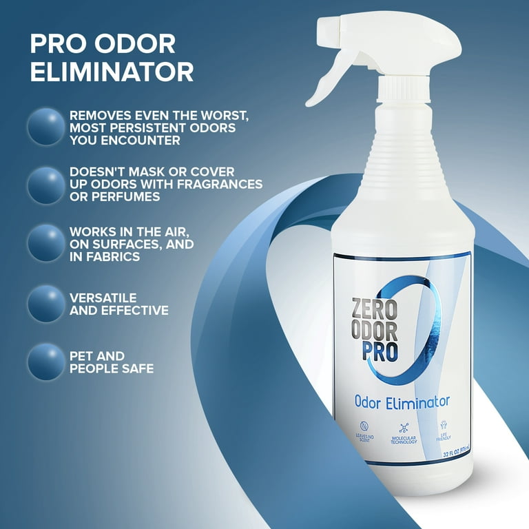 Zero Odor Commercial Odor Eliminator Spray Smell Remover Air Surface Deodorizer Couch Carpet 32 oz