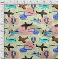 thumbnail image 4 of oneOone Rayon Beige Fabric Airplane Nursery Kids Diy Clothing Quilting Fabric Print Fabric By Yard 56 Inch Wide, 4 of 8