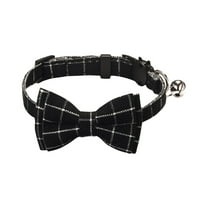 Adjustable Plaid Cat Collar with Bow Tie and Bell, Soft and Comfortable for Cats and Kittens, Red and Black
