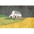 thumbnail image 2 of Mabat, Ynon 14x11 Black Ornate Wood Framed with Double Matting Museum Art Print Titled - White Barn, 2 of 4