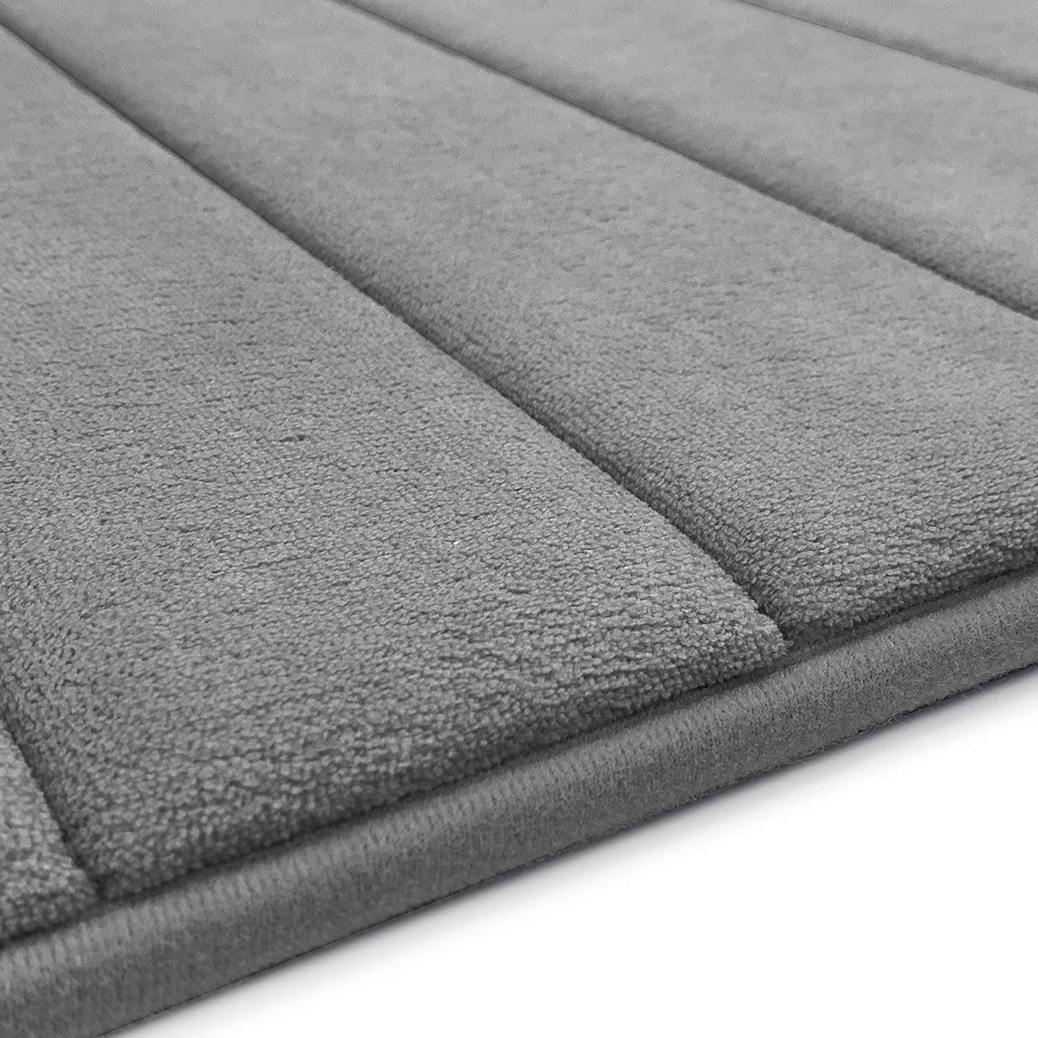Microdry CoreTex Memory Foam Bath Mat with GripTex Base, 21"x34", Charcoal