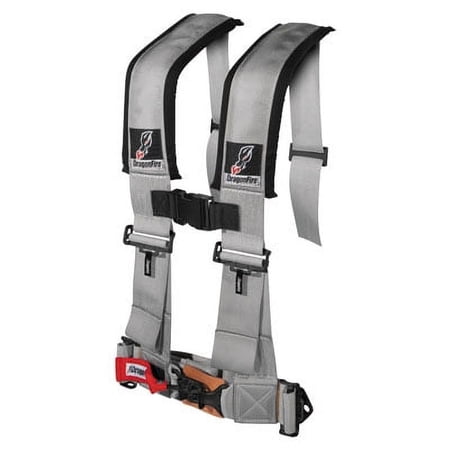 Dragonfire Racing 4-Point H-Style Safety Harness w/Adjustable Sternum Clip 3" Grey for Polaris SPORTSMAN ACE 900 2016