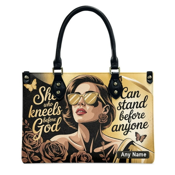 Personalized Leather Handbag with Zipper for American Woman, Custom Purses Gift For Women, Mother's Day Gift, Church Bags for Women, Bible Bag, Purses For Moms, Personalized Bags 7vzbIZ