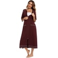 thumbnail image 6 of Eternatastic Womens Zipper Robe Half Sleeves Loungewear Dress Full Length Sleepwear Pockets Housecoat Nightgown Long Bathrobe, 6 of 7