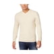 thumbnail image 1 of Suéter de punto con textura sólida resistente a la intemperie para hombre, blanco hueso, extragrande, 1 of 1