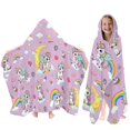 thumbnail image 1 of Toalla Fiwbnasz con capucha con forma de unicornio, 76 x 127 cm, para niños, rosa, 1 of 9