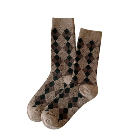 

Fsqjgq Socks for Women Big Hole Fishnet Stockings Women Autumn and Winter Coffee Color Plaid Leopard Stripe Warm Socks Garters for Thigh Ankle Socks Scrunch Socks Polyester D