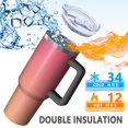 thumbnail image 5 of 40oz Tumbler with Handle and Straw, Vacuum Insulated Stainless Steel Travel Mug, Fits Car Cup Holder, Gradient Print, 5 of 6