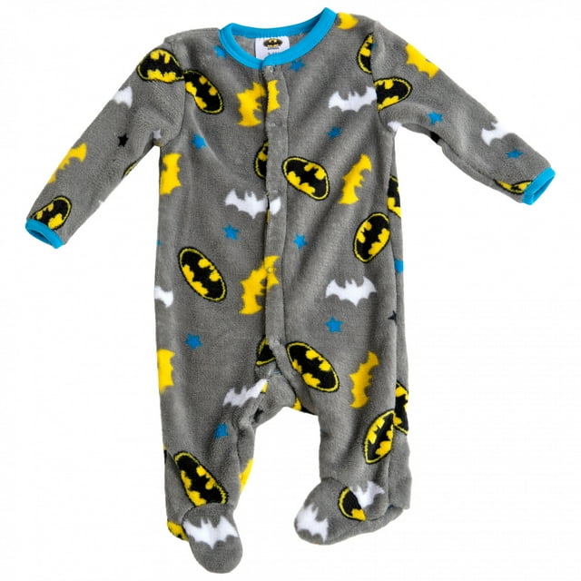 Batman Pyjama à Pieds à Imprimé Intégral de Symboles et de Logos-6-9 Mois