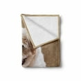 thumbnail image 2 of Animal Soft Flannel Fleece Throw Blanket, Baby Cat Kitten and Puppy Dog Best Friends Image Photo Artwork, Cozy Plush for Indoor and Outdoor Use, 70" x 90", Sand Brown White, by Ambesonne, 2 of 6