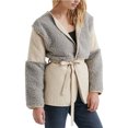 thumbnail image 1 of Abrigo Lucky Brand con paneles de piel sintética para mujer gris XS, 1 of 1