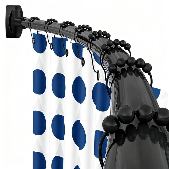 Ktinnead Curved Shower Curtain Rod for Bathroom 39-71 inches Adjustable Length Curved Shower Rods,Need Drilling