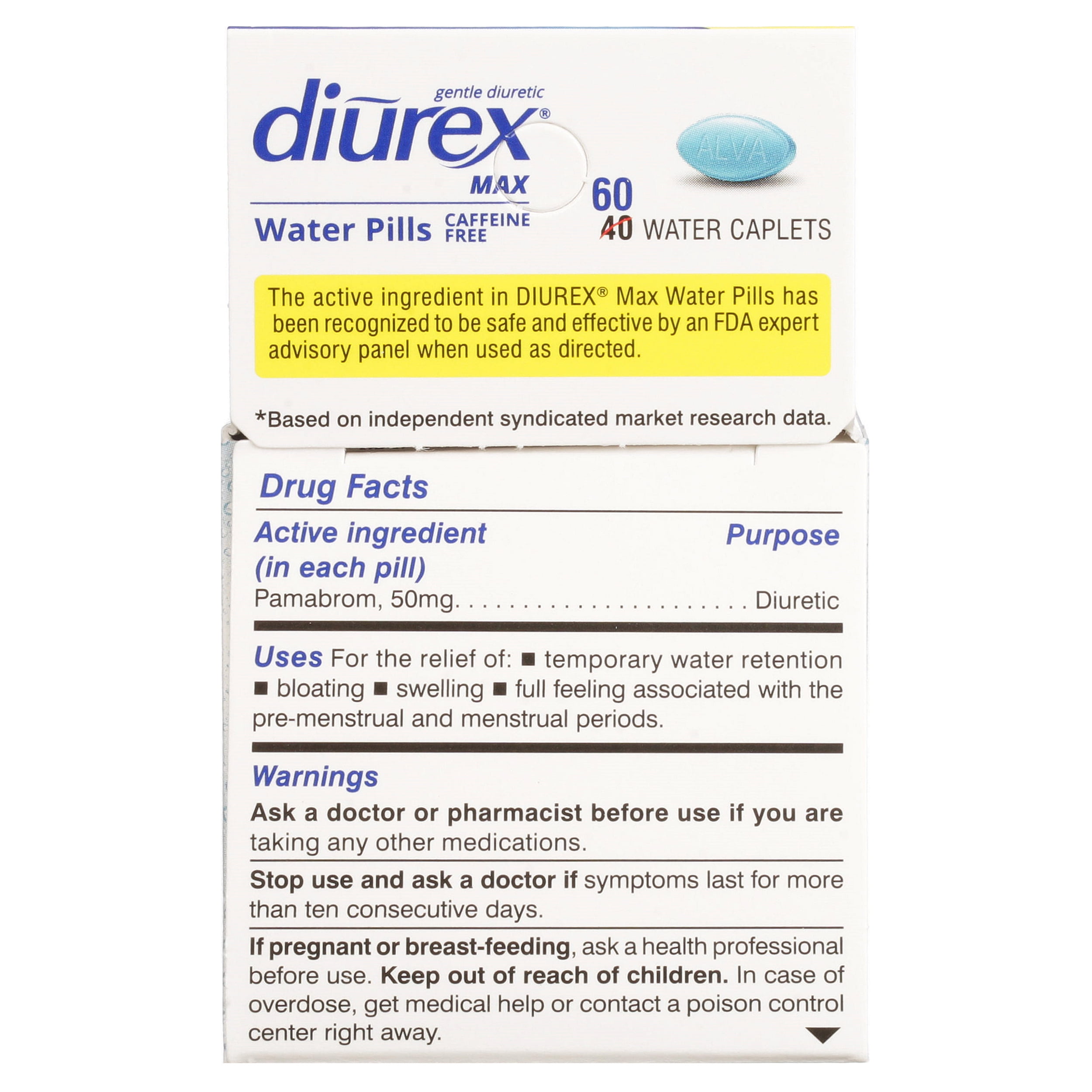 Diurex Max Water Pills - Maximum Strength Caffeine Free Diuretic - Relieve Water Bloat - 40 ct - Walmart.com - Walmart.com Diurex Max Water Pills - Maximum Strength Caffeine Free Diuretic - Relieve Water Bloat - 40 ct - Walmart.com - Walmart.com