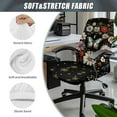 thumbnail image 6 of ZIATUBLES Computer Office Chair Covers Stretchable Soft Desk Chair Protector Cover Removable Washable Computer Chair Dustproof Stylish Chair Slipcover, L, Floral Foliage Butterfly Moon, 6 of 7