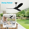 thumbnail image 3 of 60 inch Modern Black Outdoor Ceiling Fan with Remote, No Light, Quiet Reversible DC Motor, 3 of 7