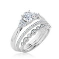 thumbnail image 3 of Dazzling Minimalist 2.25 Carat Round Cut, Affordable Diamond Moissanite Engagement Ring, Wedding Ring, Two Matching Band in 10k Solid White Gold, Gift For Her, Promise Ring, Anniversary Ring, 3 of 3