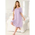 thumbnail image 4 of Dreams & Co. Plus Size Short Floral Print Cotton Gown, 4 of 5