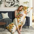 thumbnail image 5 of Boho Sunflower Body Pillow Cover – Soft & Breathable, Hidden Zipper, 20"x54", Vintage Floral Print with Butterflies & Bees – Gift for Side Sleepers, Pregnancy, Farmhouse Decor, 5 of 7