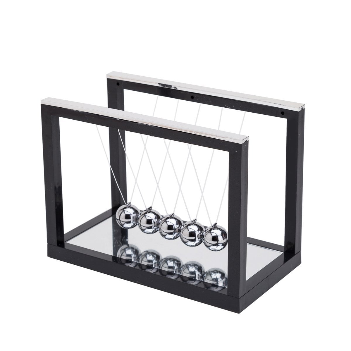 Boxed Retro Office Gadget Gift New Desktop Silver Newtons Cradle Executive Toy 