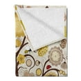 thumbnail image 2 of Garden Art Soft Flannel Fleece Throw Blanket, Layout of Botanical Elements on a Tree, Cozy Plush for Indoor and Outdoor Use, 50" x 60", Chocolate Dark Yellow, by Ambesonne, 2 of 5