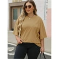 thumbnail image 2 of Womens Oversized T Shirts Summer Half Sleeve Crew Neck Tunic Tops, 2 of 4