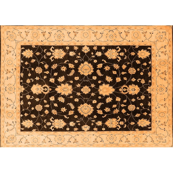 Ahgly Company Indoor Rectangle Oriental Orange Traditional Area Rugs, 8' x 10'