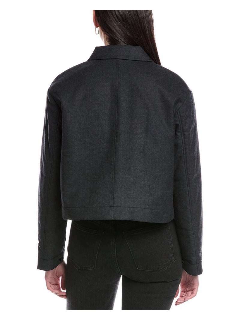 Theory womens Crop Wool-Blend Jacket, m, Gray - Walmart.com