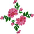 thumbnail image 1 of KAIYANG Apliques de bordado floral de doble capa sobre ratán Adornos para ropa (rojo) 2 piezas rosa roja, 1 of 5