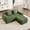 Green, variant on 81" Plush Corduroy Fluffy Modular Sectional Loveseat Sofa, Modern Mid-century Modular Sofa with High-resilience Foam, Deep Seat Cloud Sectional Couch for Living Areas, Pink
