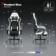thumbnail image 5 of RSPGame Massage Ergonomic Gaming Chairs for Adults,Pocket Spring Cushion,PU Leather Office Chairs with Lumbar Support and Retractable Footrest,Home and Office Computer Chairs-White Racing, 5 of 12