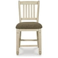 thumbnail image 2 of Bolan Counter Height Chair Set of 2, Rake Back, Antique White Wood, 2 of 3