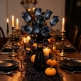 thumbnail image 5 of Halloween Roses Artificial Flowers, Dark Gray Silk Rose Buds, Gothic Faux Rose Bouquet, Black Themed Silk Flower Stems, Halloween Decorative Floral Sprigs Halloween Party Home Decorations, 5 of 5