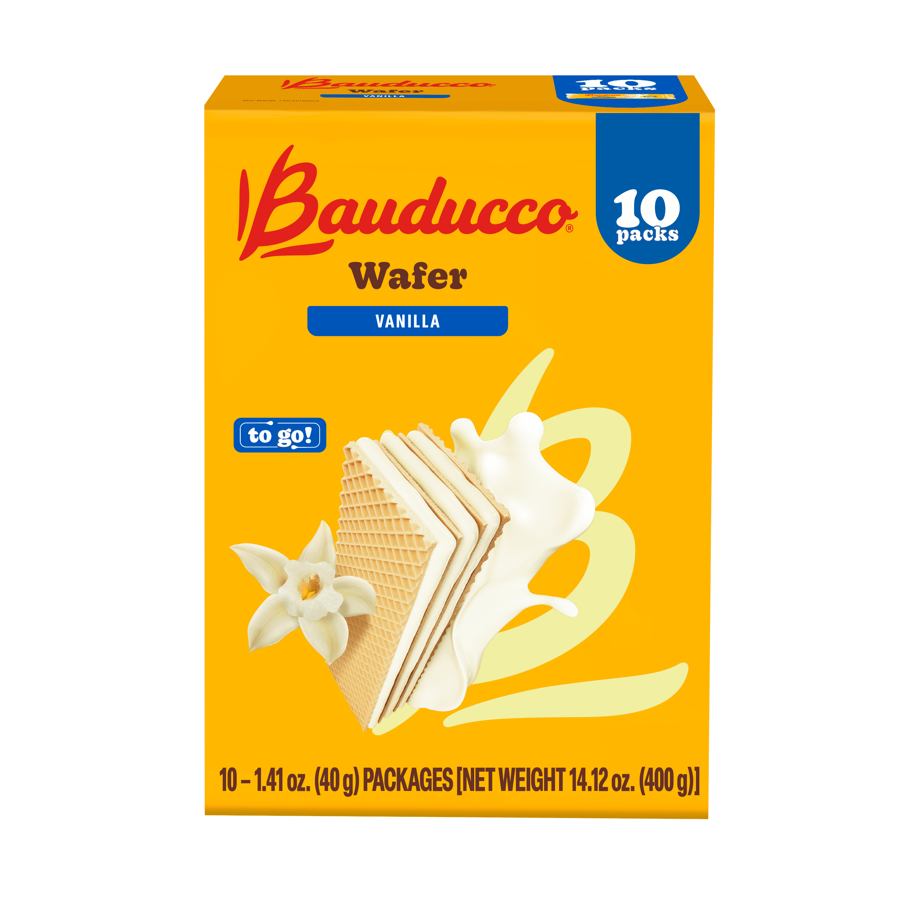 (3 pack) Bauducco Mini Vanilla Wafers, Crispy and Delicate Wafer Cookies, Vanilla Flavor, No Artificial Flavors or Colors, 10 Pack,14.12 oz
