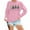 Pink, variant on Fiaer Merry Christmas Sweatshirts for Women Crew Neck Plus Size Pullover Long Sleeve Loose Fit Holiday Tops Pink XL